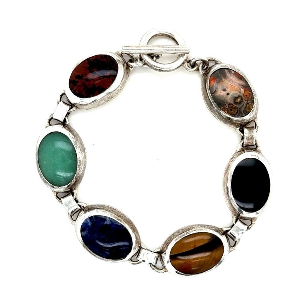 Multicolor Stones Mexico 950‎ Toggle Bracelet